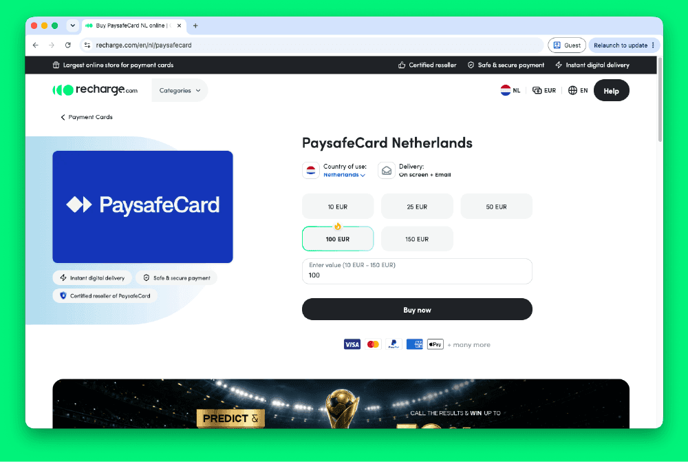How to Buy Paysafecard Codes from Recharge in Europe